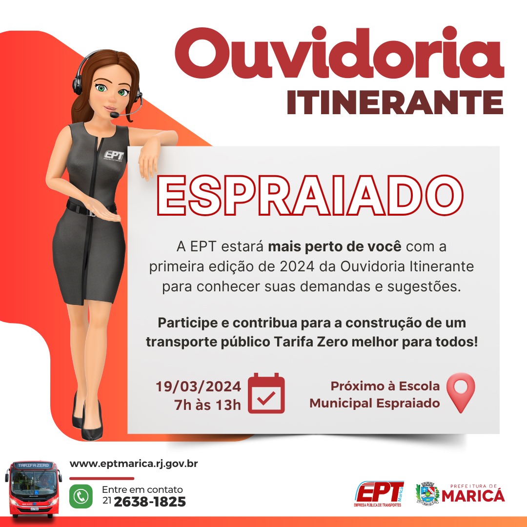 Ouvidoria Itinerante da EPT chega ao Espraiado na próxima terça-feira (19/03)