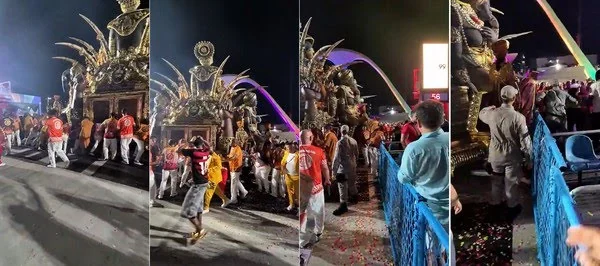 Integrante da União de Maricá segue internado após acidente com carro alegórico na Sapucaí