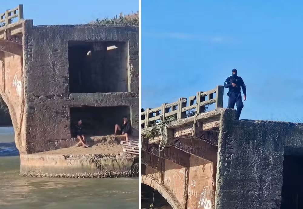 Adolescentes pulam em rio e tentam fugir nadando durante operação da PM em Cabo Frio