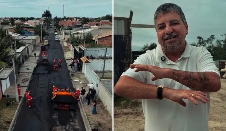 Quaquá acompanha obras de asfaltamento em Itaipuaçu e anuncia novos investimentos