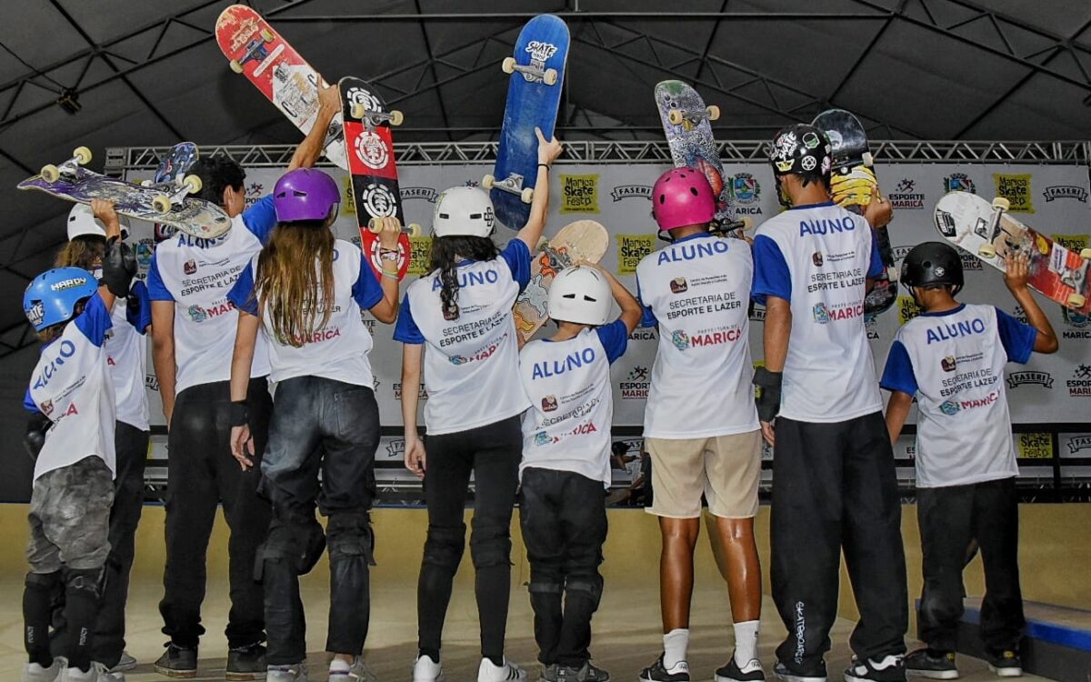 Alunos do projeto Maricá Esporte Presente testam arena do festival Skate Fest’