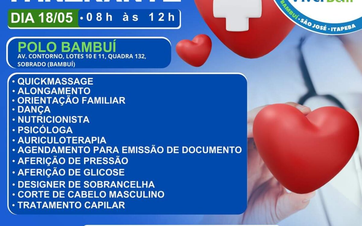 Bambuí recebe Saúde Itinerante neste sábado (18/05)